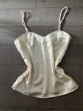 🌺5/$25🌺Vintage Cream Satin Cami Top Spaghetti Strap